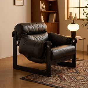 Sillón Individual de Cuero Vintage para Sala de Estar, Balcón o Área de Espera Comercial - Product Image 2