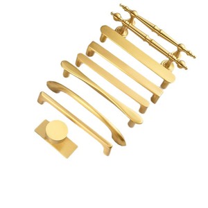 Copper Cabinet Handles Bar Shape Minimalist Design For Wardrobe Drawer Door Solid Copper Single Hole Installation - Product Image 1