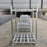 Étagère empilable en acier pour entrepôt, étagère à palettes empilable, capacité de charge de 1000 kg, étagère de stockage pliable pour le stockage de gros sacs et de cartons