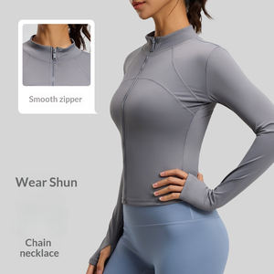 Custom UV Protection Women's Yoga Jacket Breathable Fitness <strong>Clothing</strong> Skinny Light Sun Protection <strong>Clothing</strong> - Product Image 2