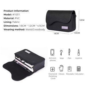 Women Waist Belt Fanny Packs Waist Shoulder Crossbody Belt <b>Bag</b> for Shopping Mall Jewelry Salesperson's - Product Image 3