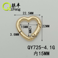 Fermoir à ressort de style classique D, différentes tailles, fermoir à ressort en forme de cœur, fermoir à ressort en forme de triangle, accessoires métalliques