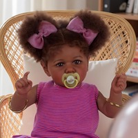 Poupée Reborn Afro-Américaine Noire de 55 Pouces, Peau Foncée Réaliste, Nouveau-né, Bébé, Peinte à la Main, Réaliste, Cadeau de Collection