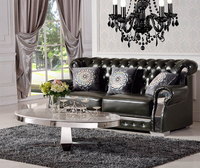 Luxuriöses Chesterfield-Sofa Wohnzimmermöbel Sofagarnitur mit 3+2+1 Ledersofa