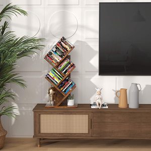 Librería Infantil de Madera MDF Marrón al por Mayor, Librería <span class=keywords><strong>Pequeña</strong></span> Tipo Árbol, Mueble de Esquina para Dormitorio, Librería de Escritorio de Madera - Product Image 5