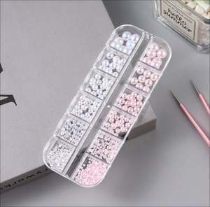 12 Grades de Pérolas Meia-Lua Douradas e Prateadas para Unhas, Miçangas Flatback Brancas e Rosas, Pérolas Caviar para Unhas, Acessórios Y2K para Nail Art - Product Image 5