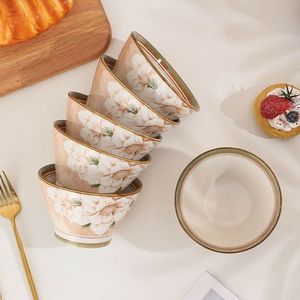 Bol à riz en céramique Camellia 4,5 pouces avec motif floral pour usage domestique - Product Image 3