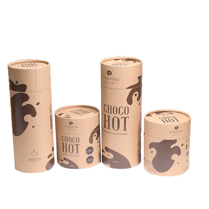 2022 tubo di carta regalo rotondo marrone cartone riciclato personalizzato twist up tubo di carta per confezione regalo sciarpa di seta cosmetica candela