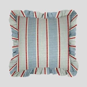 Sarung bantal Linen cetak garis-garis warna-warni pada 100% dengan Kerut, sarung bantal dekorasi netral/ - Product Image 3