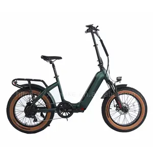 Bicicleta eléctrica plegable con neumático ancho de 20 pulgadas, bici electrónica portátil con batería oculta para nieve y playa - Product Image 1