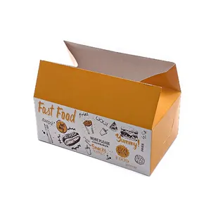 China Fabrik Papier Snack gebratenes Huhn Box neues Design mit Kunden logo und Größe besten Verkauf