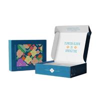 Boîte cadeau cosmétique en carton ondulé personnalisée, boîte à coussin d'air en carton kraft collé F-Flute, impression UV, logo personnalisé, modèle