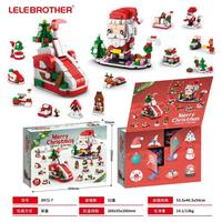 LeleBrother Blocs de Construction Noël Boîte Mystère Mini, Train Santa, Bonhomme Neige DIY Gros Lot