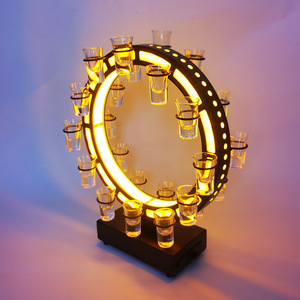 Support à verres à shot lumineux LED en forme de grande roue, capacité 30 ml, avec verres escamotables - Product Image 2