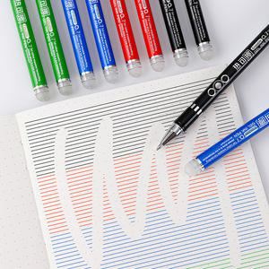 Stylos gel LIT 0,7 mm à pointe bille, encre thermique effaçable, noir, rouge, bleu, vert, corps en plastique, emballés en boîte, papeterie - Product Image 4