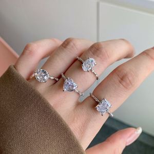 Dylam High Fine Jewelry S925 Silver Hypoallergenic Rhodium Plated 8A Crushed <b>Iced</b> Out Cut Cubic Zirconia Heart Wedding <b>Ring</b> - Product Image 4