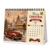 Calendriers de bureau personnalisés en gros, nouveau design créatif, couverture rigide illustrée, décoration de bureau simple