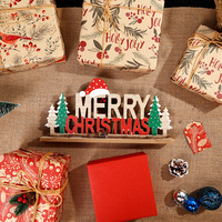Papier kraft de Noël de haute qualité, en gros, enduit, jetable, 80g, 43*300cm, rouleau d'emballage cadeau personnalisé