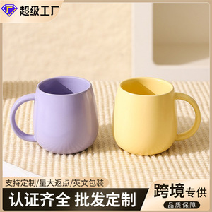 Cross-border minimalist style <b>macaron</b>-colored ceramic water cup, light luxury and high-end feel, large capacity milk and coffee - Product Image 3