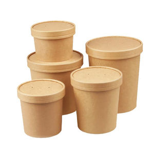 ย่อยสลายได้เป็นมิตรกับสิ่งแวดล้อมคราฟท์สลัดชามกระดาษที่มีฝาปิดกระดาษ - Product Image 5