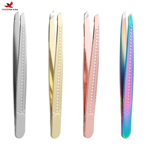 Professional Stainless Steel Tip Eyebrow Tweezers with Non-Slip Handles for <b>Beard</b> Facial Hair Removal GZ RTS Bulk Mixed Order - Product Image 1