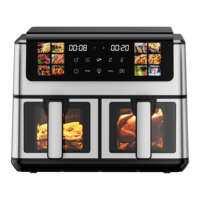 Longbank Nouvelle Friteuse à Air Électrique Intelligente et Numérique 2600W, Double Panier 10L, Appareil de Cuisine Domestique