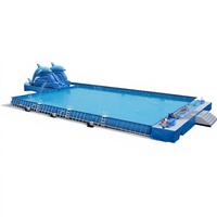 Intex Piscine à cadre rectangulaire en acier inoxydable et PVC avec kit d'installation et de réparation facile pour enfants