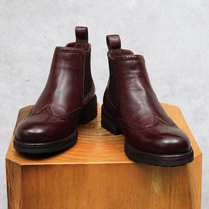 Botas de Cuero Genuino para Hombre, Diseño Clásico, Otoño-Invierno 2025, Cómodas, Impermeables, Antideslizantes, con Suela de Goma - Product Image 4