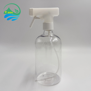 Bouteille vide <span class=keywords><strong>en</strong></span> plastique transparente de 24 oz (500 ml) avec pulvérisateur à gâchette pour détergent liquide - Product Image 5