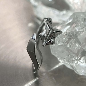 VAF Coo Fox Anneau En Acier Inoxydable Simple Géométrique Anneau Ouvert Fuchsring Anillo De Zorro Bague Renard - Product Image 4