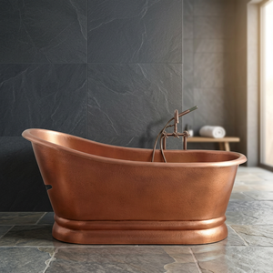 Bañera Ovalada de Cobre Independiente, Bañera Metálica Hecha a Mano, Barril de Cobre sin Tapa para Baño de Casa u Hotel - Product Image 2