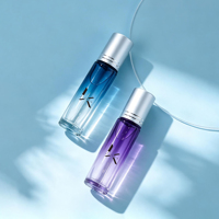 Flacon de parfum en verre ambré cylindrique de 10 ml, flacon à bille pour échantillon de parfum, emballage cosmétique, flacon à bille rechargeable pour huile essentielle