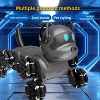 Jouet robot chien acrobatique mécanique 4x4 à huit roues, télécommandé et à commande gestuelle, avec bras oscillant pour grimper et dériver