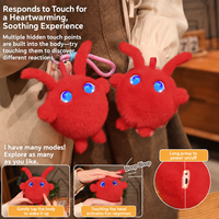 Breloque de sac à dos portable en peluche IA avec yeux lumineux, ornement de sac à main pour l'école, les voyages, les activités de plein air, cadeau fantaisie
