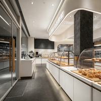 Hochwertige Multifunktionale Aluminium-Bäckereivitrine mit LED-Beleuchtung, Umweltfreundliche Luxuriöse Elegante Ausstellungsvitrine für Gewerbe