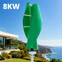 Éolienne spirale universelle polyvalente à axe vertical de 8 kW, idéale pour les stations de télécommunications et les cabanes hors réseau