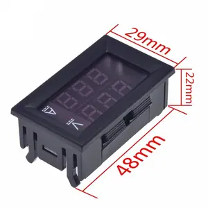 Voltímetro Digital de doble pantalla, Detector de voltaje, Panel de medidor de corriente, 100 ", rojo y azul, LED, CC 0-0,28 V, 10A