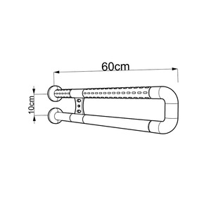 Barre d'appui en forme de U, capacité de charge de 100 kg, antidérapante, en plastique et acier inoxydable, pour toilettes, lavabo, passage, dispositif d'assistance - Product Image 2