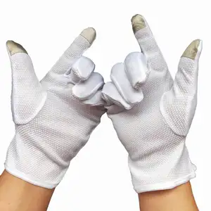 Cotton Gloves White Cotton Touch Screen Gloves Hand Beads