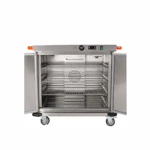 commercial warming food cart /kitchen serving trolley cart/heated food trolley