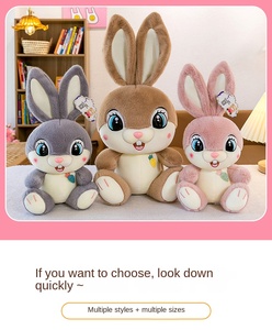 Peluche Giapponese a Forma di Coniglio Rosa, 35-50cm, Grande Bambola Imbottita per Bambini con Funzione Antistress, NOVITÀ - Product Image 3