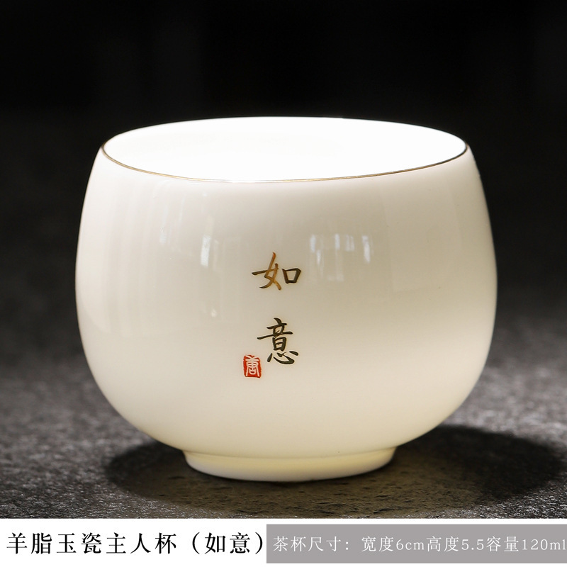 Jade porcelain master cup-ruyi