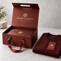 Boîte cadeau pliable portable sur mesure rouge pour vêtements, chaussures et bottes, extra large, rigide, magnétique, avec poignée