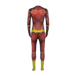 The Flash Cosplay Costume Full Body Suit With Mask For Men Adults Halloween Party Role Play Spandex Bodysuit - Product Image 4