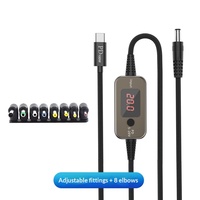 Câble factice Type-C vers DC DC005 multifonction à tension réglable 9V-20V 100W pour la charge des ordinateurs portables, des caméras embarquées et des moniteurs