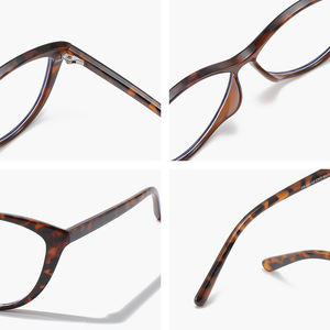 La montura ultraligera TR90 estilo retro con diseño de ojo de gato y efecto caparazón de tortuga es adecuada para mujeres con miopía, para usar con lentes anti-luz azul de alta gama. - Product Image 4