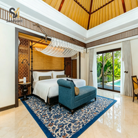 Ensemble de meubles de chambre d'hôtel de style européen en bois massif sur mesure pour hôtel-resort