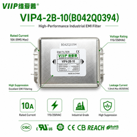 Filtre EMI CA VIIP B042Q0394 VIP4-2B-10 10A 115-250VAC 35mm Rail DIN Topologie LC à deux étages Filtre de ligne électrique anti-interférence