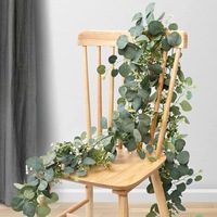 Chaise fleur Plantes artificielles Real Touch Eucalyptus Vignes Intérieur Extérieur Jardin Décorations Gris Greenry Eucalyptus Guirlande