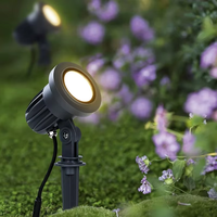 Projecteur LED extérieur avec piquet de fixation IP65 noir pour éclairage extérieur, idéal pour cour, café, prairie, parc